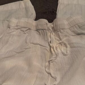 Elegant White Drawstring Joggers